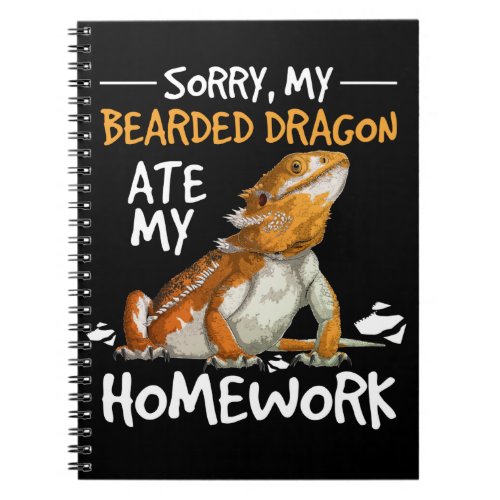 Funny Bearded Dragon Homework Kids Notebook