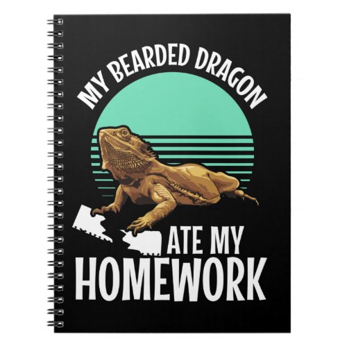 Funny Bearded Dragon Kids Homework Notebook