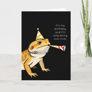Funny Bearded Dragon Lizard Birthday Card