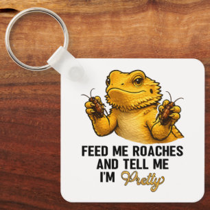 Funny Bearded Dragon Lover Reptile Owner Roaches Keychain