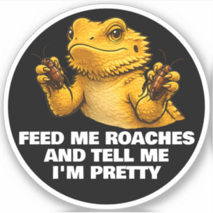 Funny Bearded Dragon Lover Reptile Owner Roaches Sticker