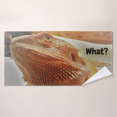 Funny Bearded Dragon Photo Print Bath Towel Set