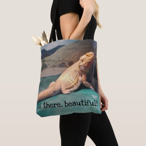 Funny Bearded Dragon Picture Tote Bag