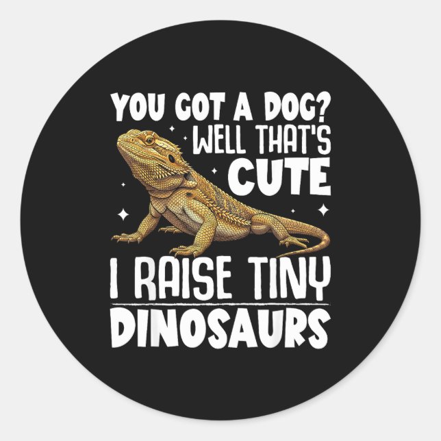 Funny Bearded Dragon Shirt For Men Women Lizard Lo Classic Round Sticker (Front)