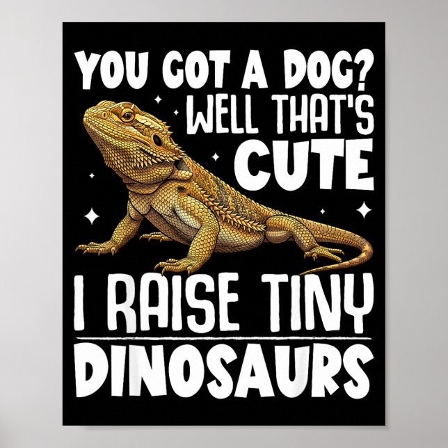 Funny Bearded Dragon Shirt For Men Women Lizard Lo Poster (Front)