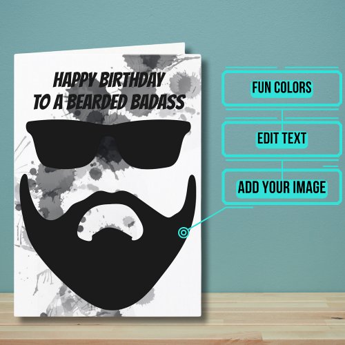 Funny Bearded Friend Birthday Card