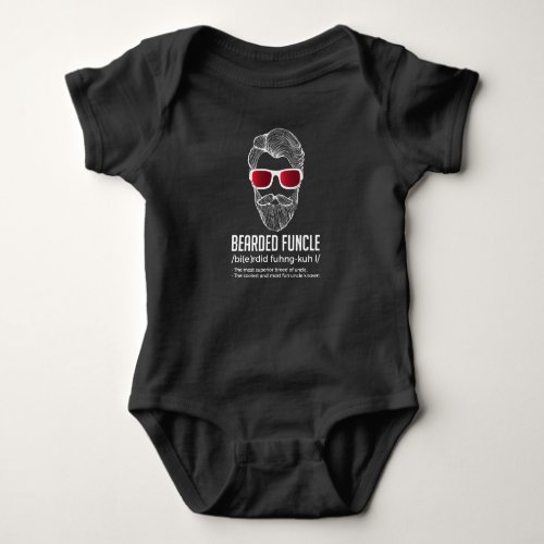 Funny Bearded Funcle Definition Novelty Baby Bodysuit
