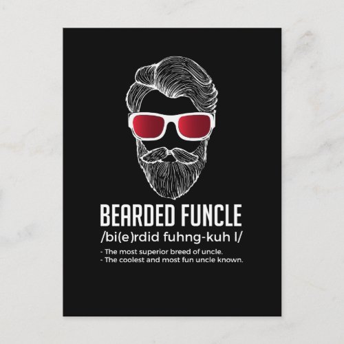 Funny Bearded Funcle Definition Novelty Postcard