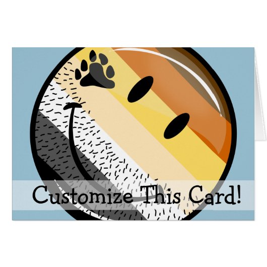 Funny Bearded Happy Gay Bear Pride Flag Cards (Front Horizontal)