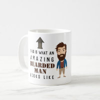 Funny BEARDED MAN Caricature MUG - Dad Husband BF