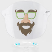 Funny Bearded Man with Glasses Face Shield (Front w/Glasses)