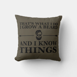funny bearded quote throw pillow