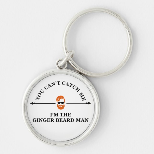 Funny bearded quotes ginger beard  keychain (Front)