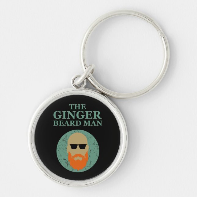 Funny bearded quotes ginger beard man keychain (Front)