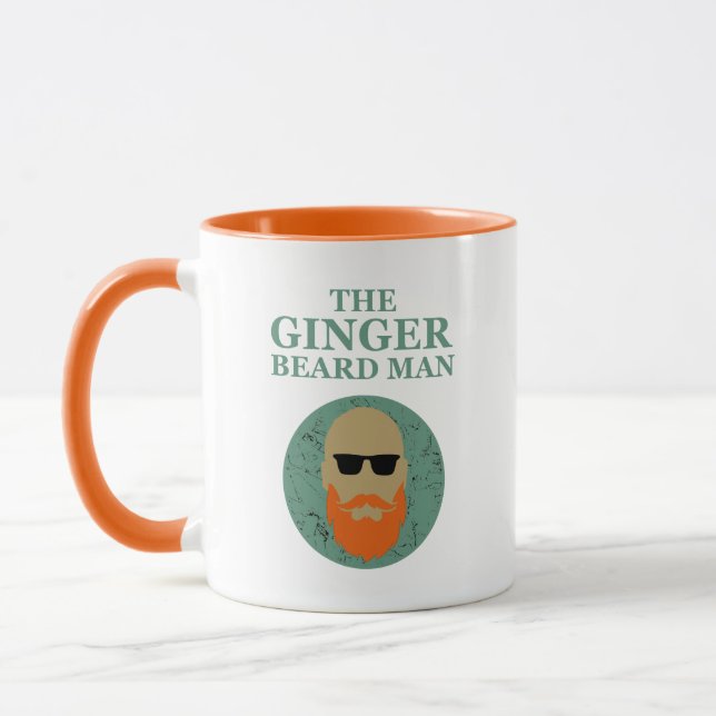 Funny bearded quotes ginger beard man mug (Left)