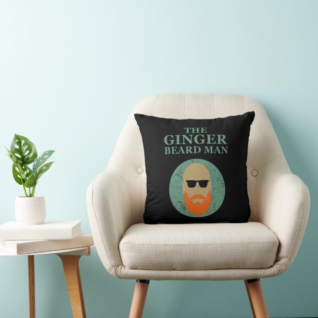 Funny bearded quotes ginger beard man throw pillow (Chair)