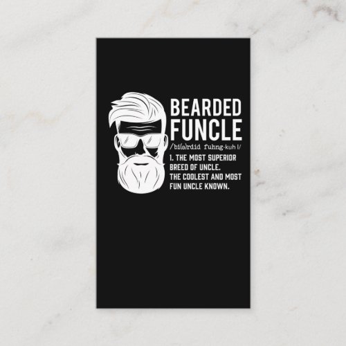 Funny Bearded Uncle Definition Mustache Humor Business Card