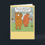 Funny Bears Golfing Birthday Card<br><div class="desc">This funny birthday card features a couple of bears on the golf course, with one of them proving that bears do indeed hit in the woods! Thanks for choosing this original design by © Chuck Ingwersen and supporting me — an independent artist! I post cartoons every day on Instagram: https://www.instagram.com/captainscratchy...</div>