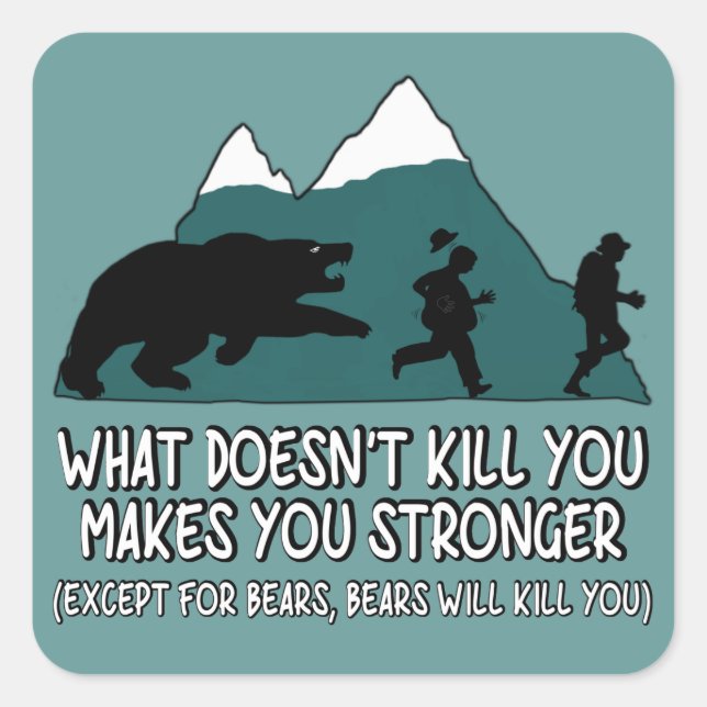 Funny bears square sticker (Front)