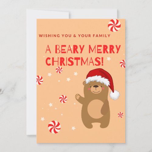 funny beary christmas  holiday card