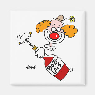 Funny Beaujolais Wine Cartoon Tasting Party Favor Magnet