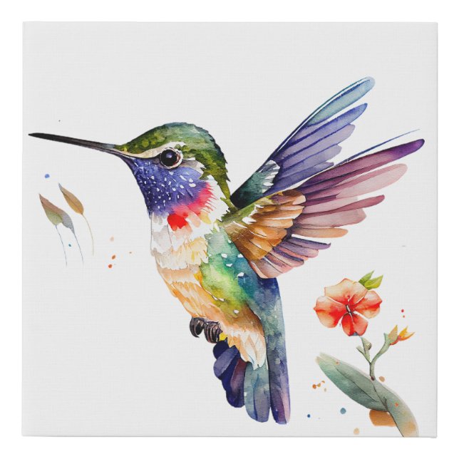 Funny & Beautiful Hummingbirds for Bird Lovers on  Faux Canvas Print (Front)