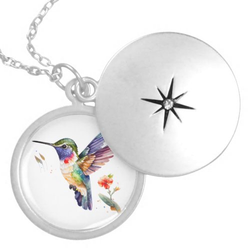 Funny  Beautiful Hummingbirds for Bird Lovers on  Locket Necklace