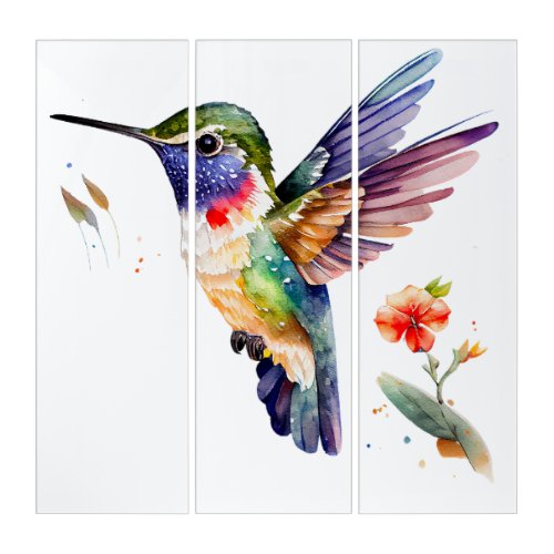 Funny  Beautiful Hummingbirds for Bird Lovers on  Triptych