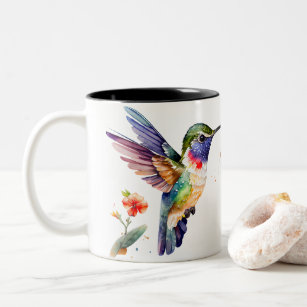Funny & Beautiful Hummingbirds for Bird Lovers on  Two-Tone Coffee Mug