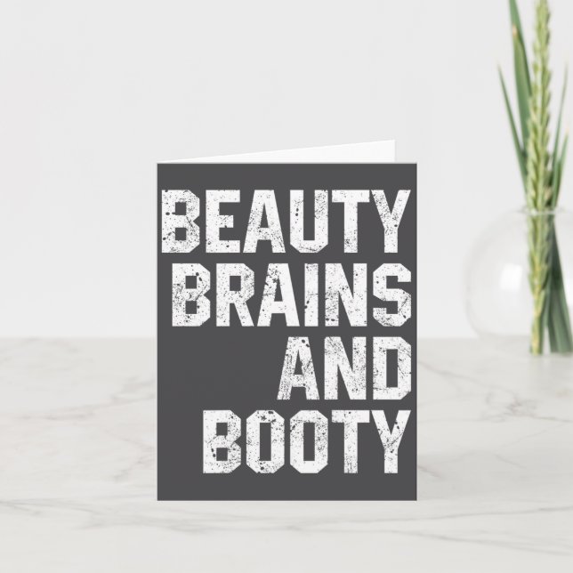 Funny Beauty And Booty Leg Day Gym Workout Quote F Card (Front)