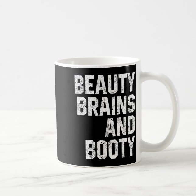 Funny Beauty And Booty Leg Day Gym Workout Quote F Coffee Mug (Right)