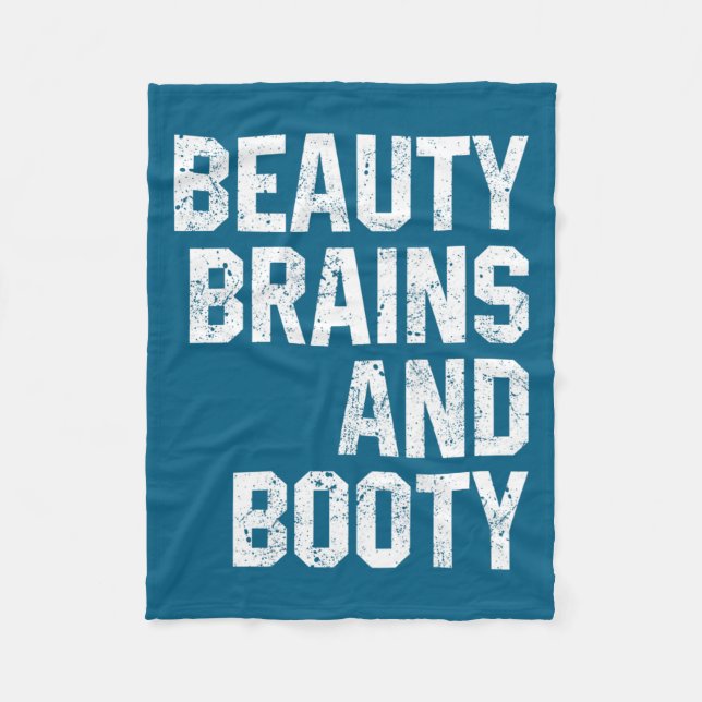 Funny Beauty And Booty Leg Day Gym Workout Quote F Fleece Blanket (Front)