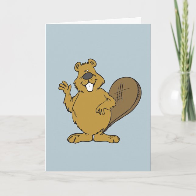 FUNNY BEAVER ALL OCCASION HELLO GREETING CARDS (Front)
