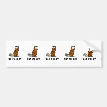 Funny Beaver Bumper Sticker by PugWiggles at Zazzle