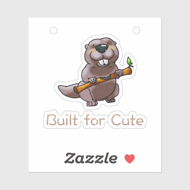 Funny Beaver Cartoon – Built for Cute Sticker (Sheet)