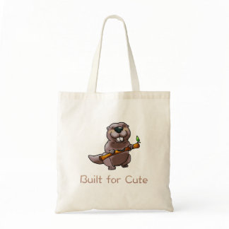 Funny Beaver Cartoon – Built for Cute Tote Bag