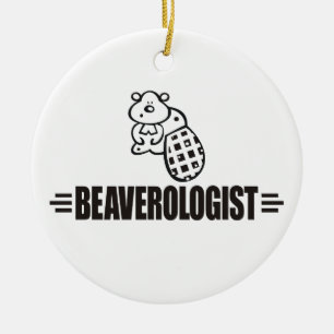 Funny Beaver Ceramic Ornament