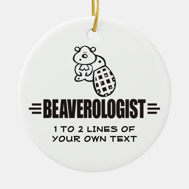 Funny Beaver Ceramic Ornament (Front)