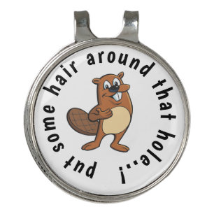 Funny Beaver 😂 Hair around Hole Golf Hat Clip