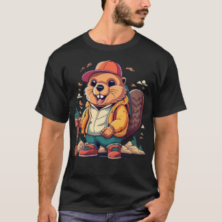 Funny Beaver Hiking Nature T-Shirt