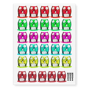 funny beaver holds happy birthday message cartoon temporary tattoos