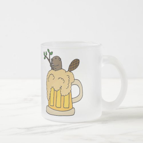 Funny Beaver in Beer Mug