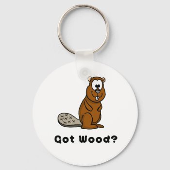 Funny Beaver Keychain by PugWiggles at Zazzle