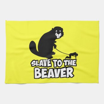 Funny Beaver Kitchen Towel by Cardsharkkid at Zazzle