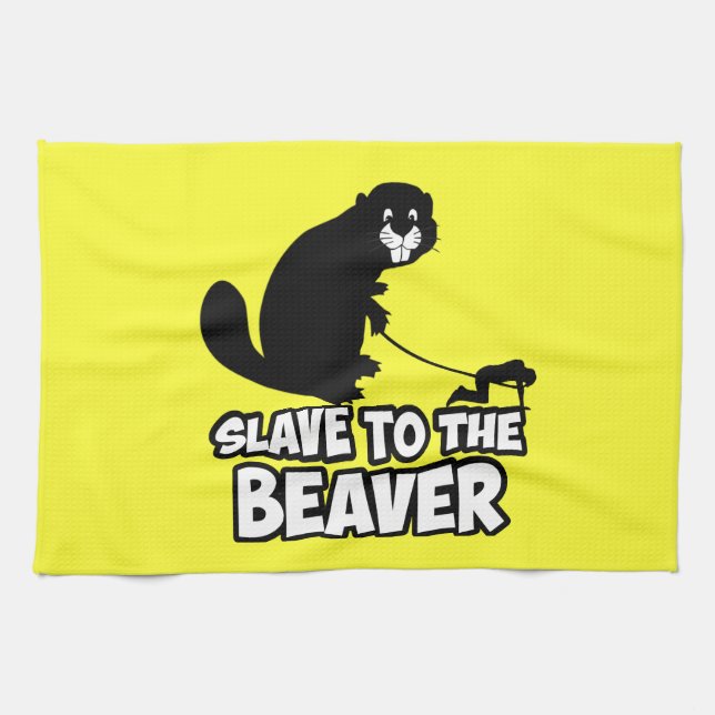 Funny Beaver Kitchen Towel (Horizontal)