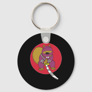 Funny Beaver . Ninja Beaver Keychain