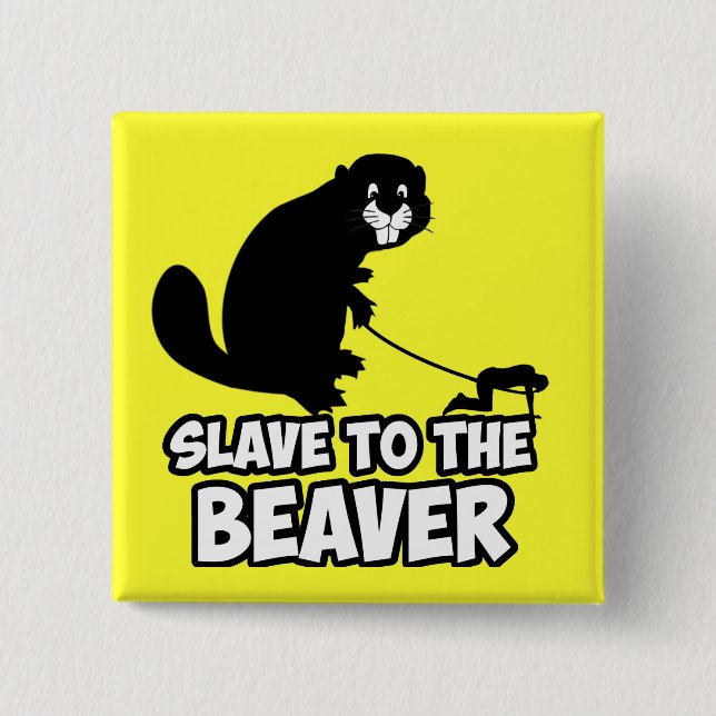 Funny Beaver Pinback Button (Front)