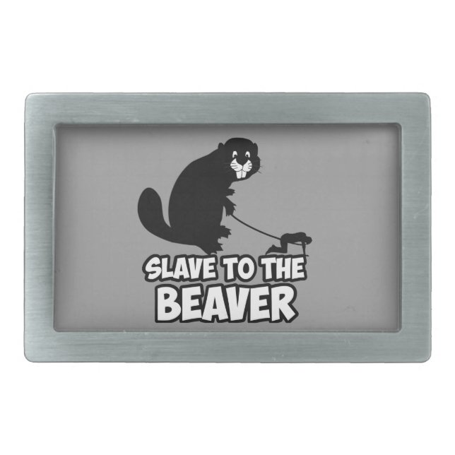 Funny Beaver Rectangular Belt Buckle (Front)