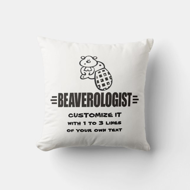 Funny Beaver Throw Pillow (Front)