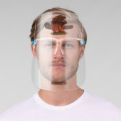 Funny beaver with chainsaw cartoon humor  face shield (Insitu)